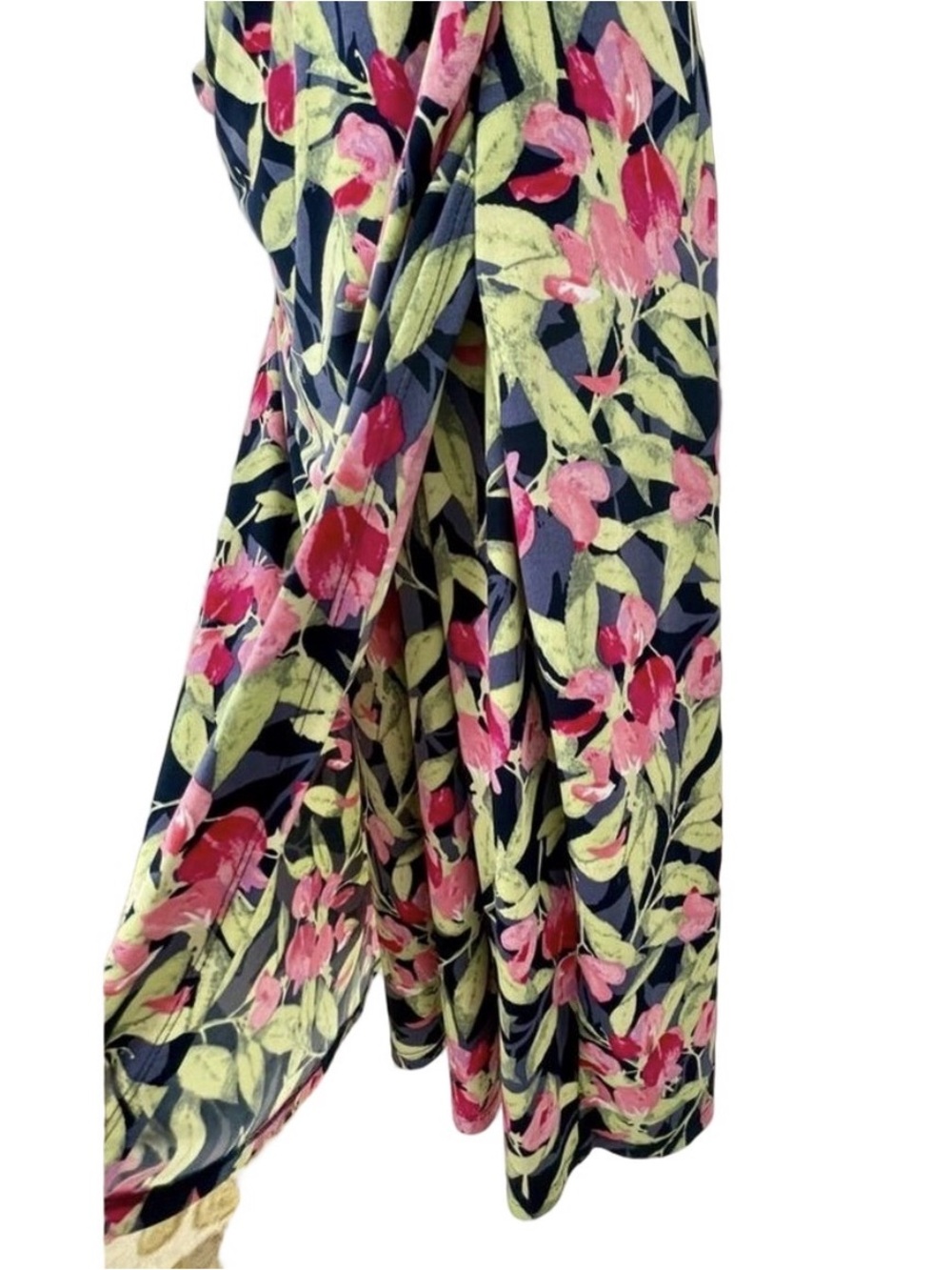 Floral Faux Wrap Knee Length Dress Size L - Picture 6 of 7